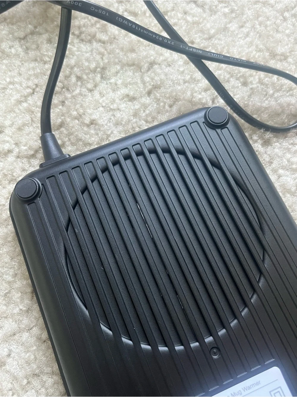 Portable Black Beverage Warmer Plate - Compact Hot Plate